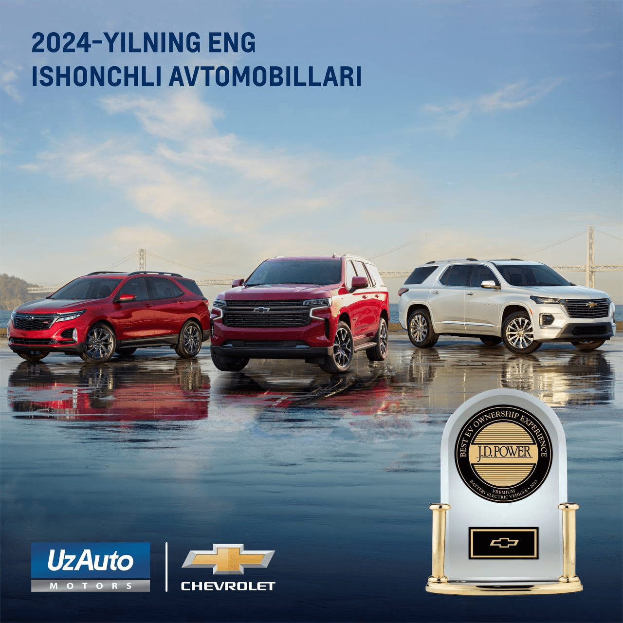 J.D. Power reytingi: Chevrolet dunyodagi eng ishonchli avtomobil ishlab chiqaruvchilarning TOP 5 taligiga kirdi